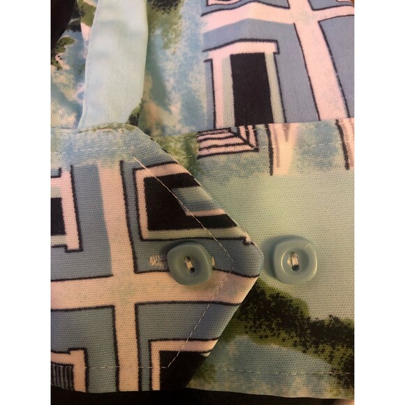 1970s BY MARTINI Long Sleeve DISCO Button Up. All Over Print W/Pointed Collar. L - Picture 7 of 10